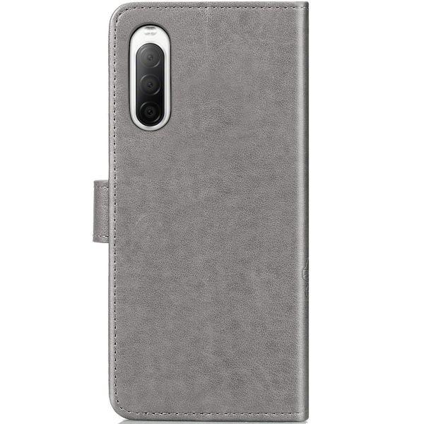 Etui de téléphone Fleurs de Trèfle Sony Xperia 10 II - Gris