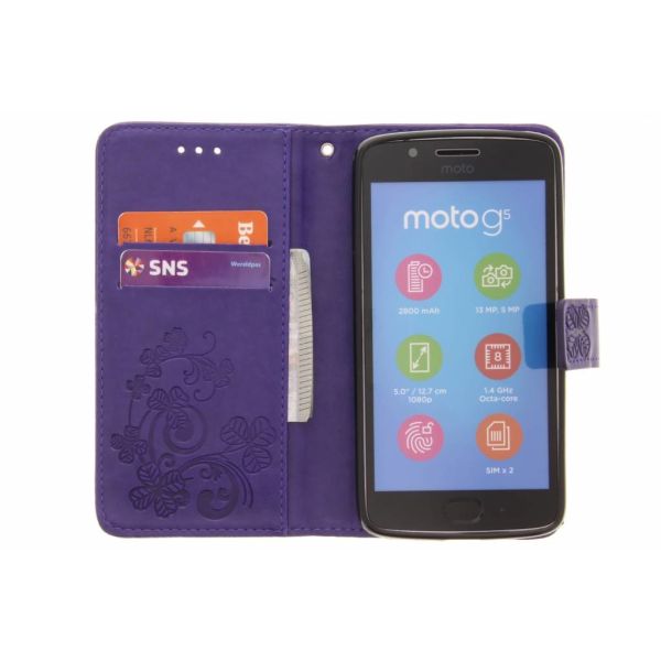 Etui de téléphone Fleurs de Trèfle Motorola Moto G5