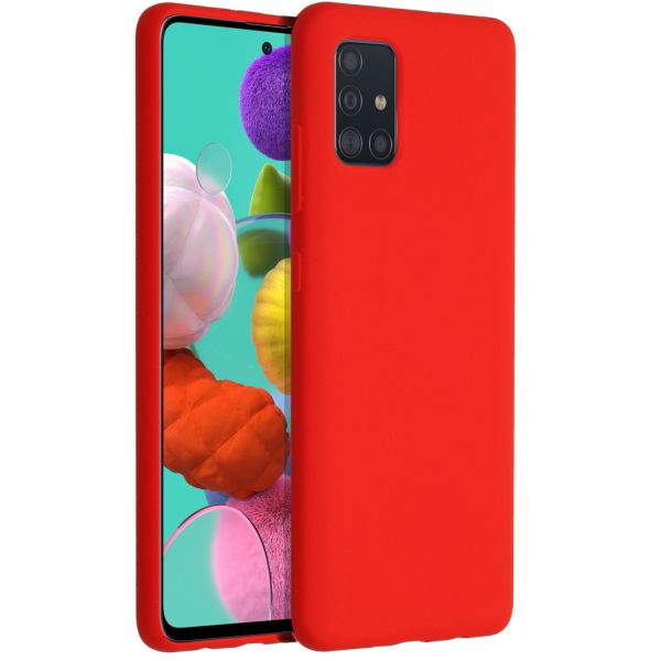 Accezz Coque Liquid Silicone Samsung Galaxy A51 - Rouge