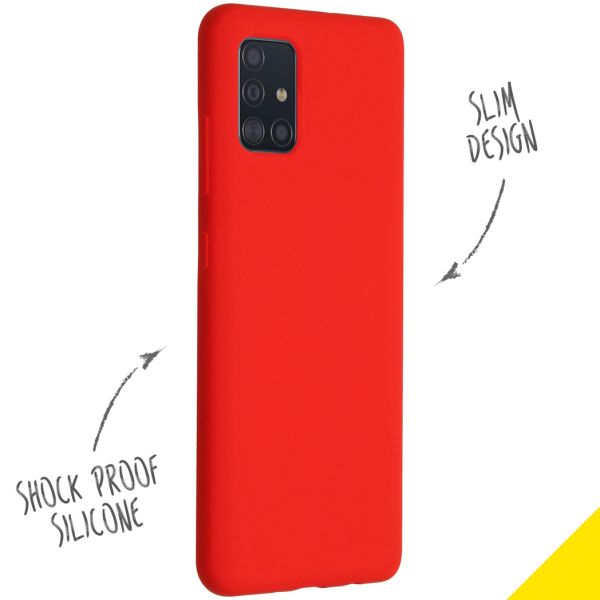 Accezz Coque Liquid Silicone Samsung Galaxy A51 - Rouge