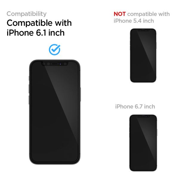 Spigen Protection d'écran en verre trempé GLAStR iPhone 12 (Pro) - Noir