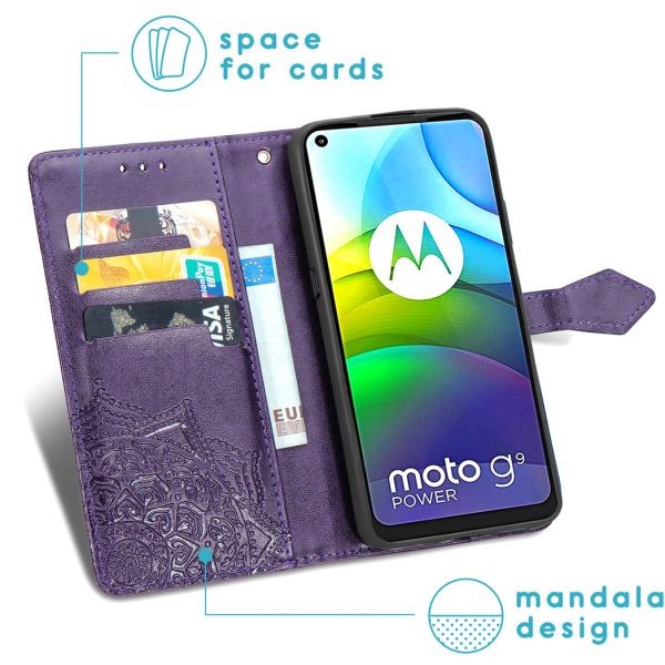 imoshion Etui de téléphone portefeuille Mandala Moto G9 Power