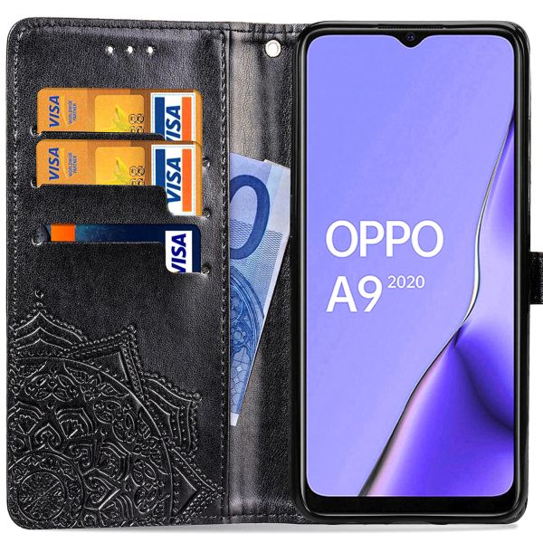 Etui de téléphone portefeuille Mandala Oppo A5/A9 (2020)