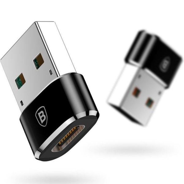 Baseus Adaptateur USB-A (mâle) vers USB-C (femelle) - OTG - Noir