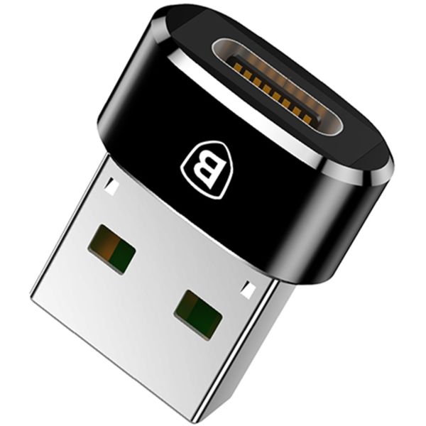 Baseus Adaptateur USB-A (mâle) vers USB-C (femelle) - OTG - Noir