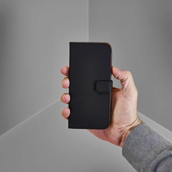Coque silicone à rabat luxe pour Motorola Moto G6 Plus -Noir