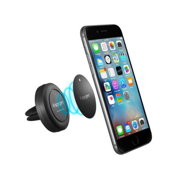 Spigen Magnetic Air Vent Mount - Support de téléphone pour voiture - Grille de ventilation - Magnétique - Noir