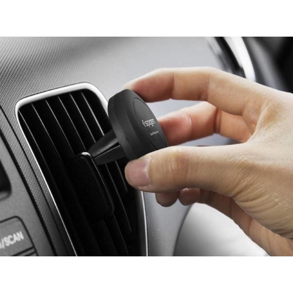 Spigen Magnetic Air Vent Mount - Support de téléphone pour voiture - Grille de ventilation - Magnétique - Noir