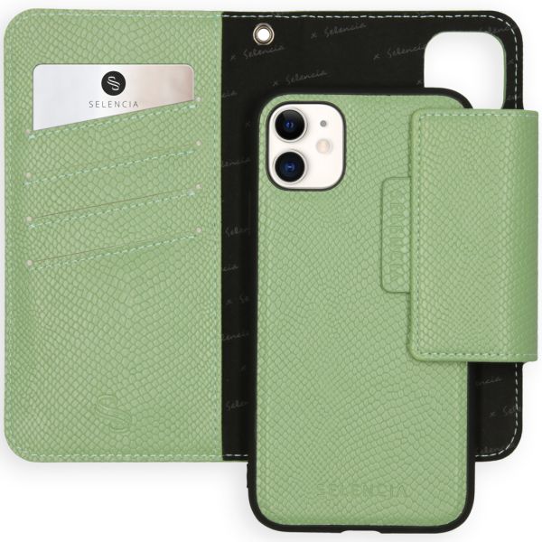 Selencia Etui portefeuille serpent amovible 2-en-1 iPhone 11 - Vert