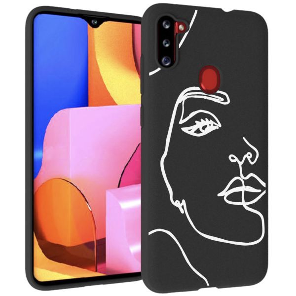 iMoshion Coque Design Galaxy M11 / A11 - Visage abstrait - Blanc