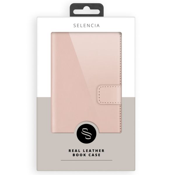 Selencia Étui de téléphone en cuir véritable iPhone Xr - Rose