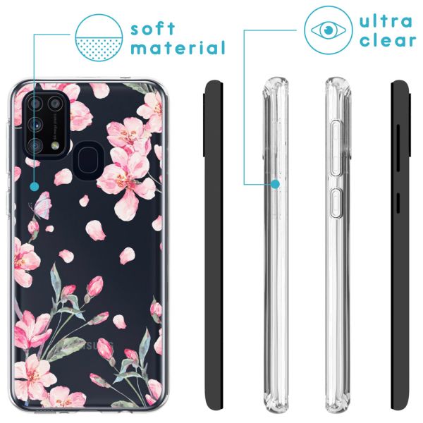 iMoshion Coque Design Samsung Galaxy M31 - Fleur - Rose