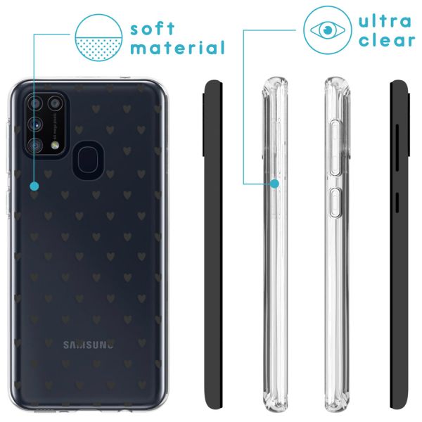 imoshion Coque Design Samsung Galaxy M31 - Cœurs - Noir