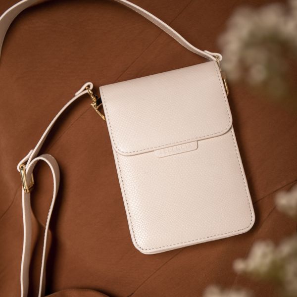 Selencia Sac téléphone serpent Avani Crossbody - Blanc