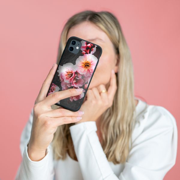 imoshion Coque Design iPhone 11 - Fleur - Rose / Noir