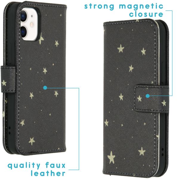 iMoshion Coque silicone design iPhone 12 Mini - Stars Gold