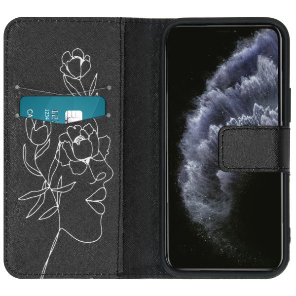 iMoshion Coque silicone design iPhone 12 Mini - Woman Flower Black