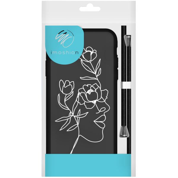 imoshion Coque Design avec cordon iPhone 11 - Woman Flower Black