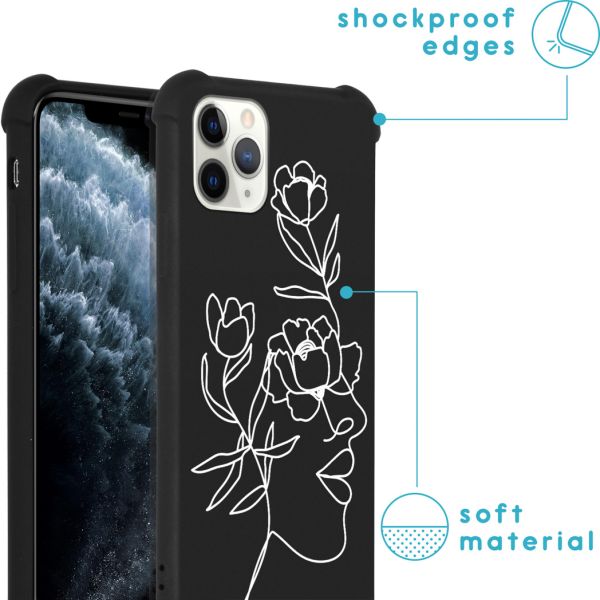 imoshion Coque Design avec cordon iPhone 11 Pro - Woman Flower Black