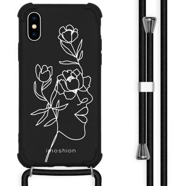 imoshion Coque Design avec cordon iPhone X / Xs - Woman Flower Black