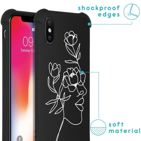 imoshion Coque Design avec cordon iPhone X / Xs - Woman Flower Black