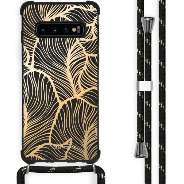 imoshion Coque Design avec cordon Samsung Galaxy S10 - Golden Leaves