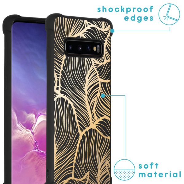 imoshion Coque Design avec cordon Samsung Galaxy S10 - Golden Leaves