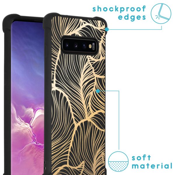 imoshion Coque Design avec cordon Samsung Galaxy S10 Plus - Golden Leaves