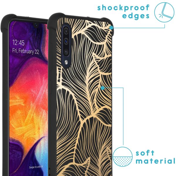 imoshion Coque Design avec cordon Samsung Galaxy A50 - Golden Leaves