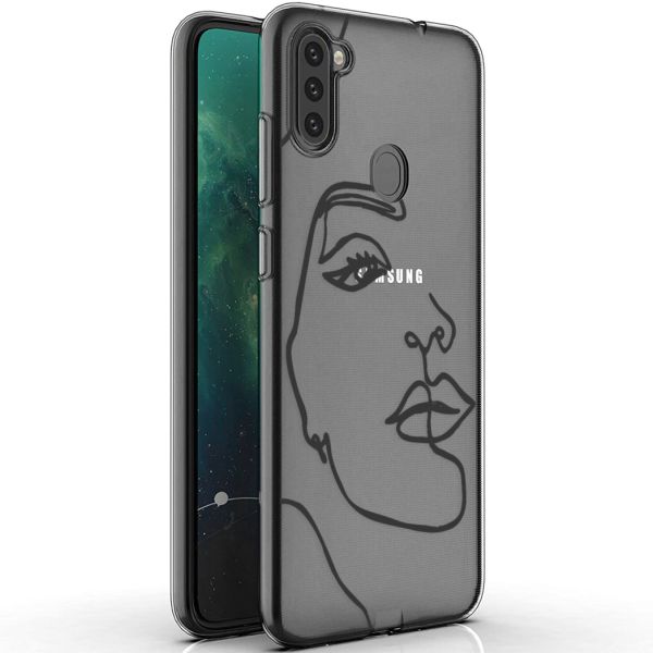 iMoshion Coque Design Galaxy M11 / A11 - Visage abstrait - Noir