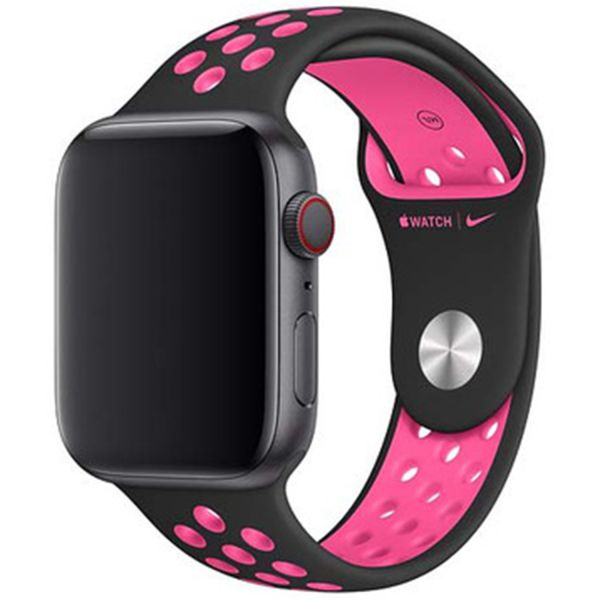 Apple Nike Sport bracelet Apple Watch 1-6 / SE / Ultra (2) - 42/44/45 mm - Black / Pink Blast