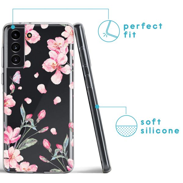 imoshion Coque Design Samsung Galaxy S21 - Fleur - Rose