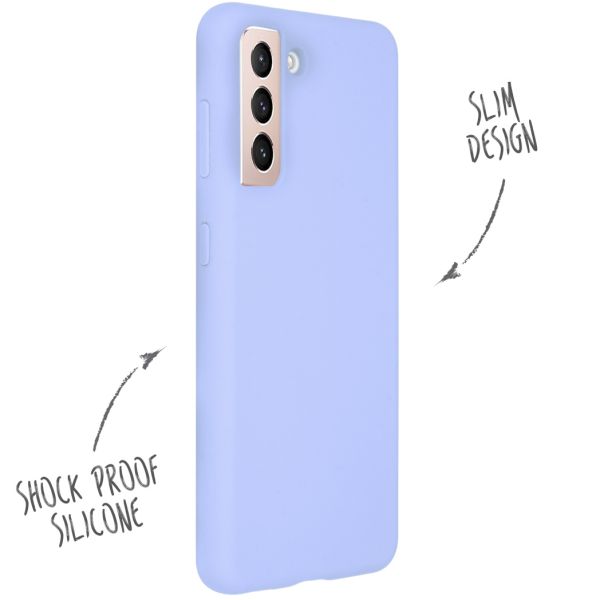 Accezz Coque Liquid Silicone Samsung Galaxy S21 - Violet