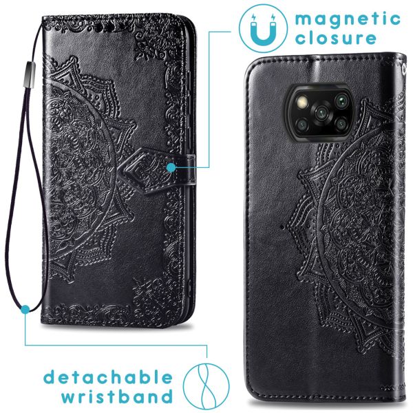 iMoshion Etui de téléphone portefeuille Mandala Xiaomi Poco X3 (Pro) - Noir