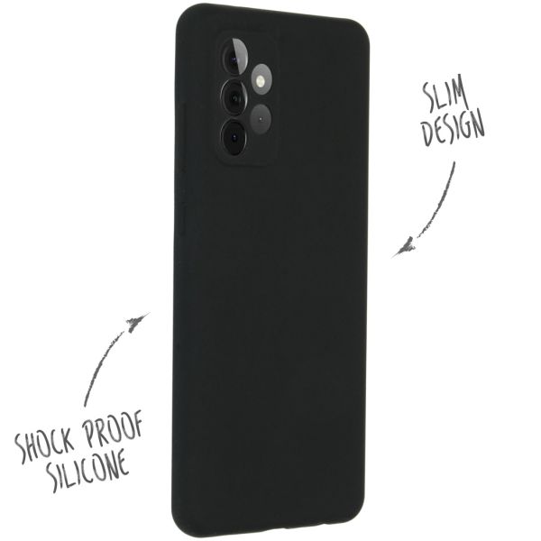 Accezz Coque Liquid Silicone Samsung Galaxy A72 - Noir