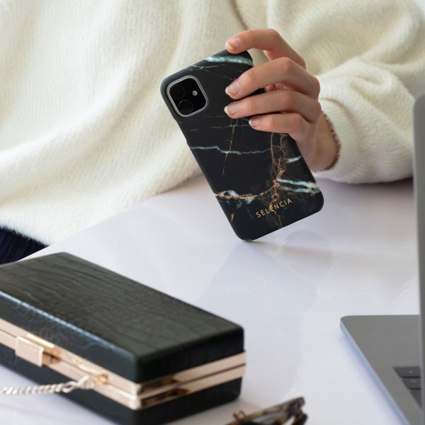 Selencia Coque Maya Fashion iPhone 11 - Marble Black