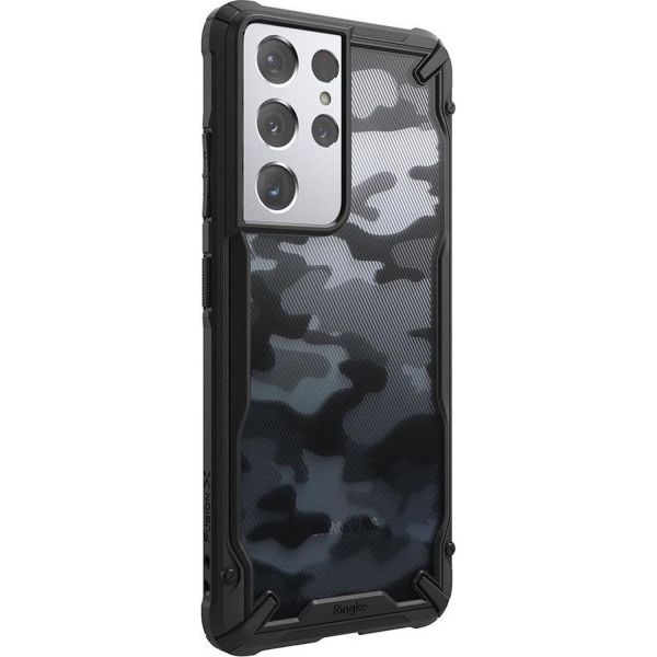 Ringke Coque Fusion X Samsung Galaxy S21 Ultra - Camo Noir