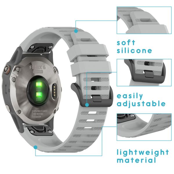 imoshion Bracelet QuickFit® Sport en silicone - Connexion Garmin Watch 22 mm - Gris