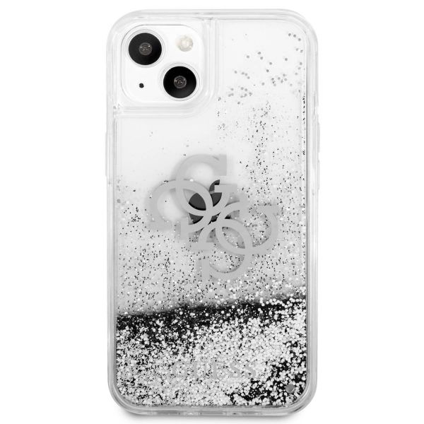 Guess Coque 4G Logo Liquid Glitter iPhone 13 Mini - Silver