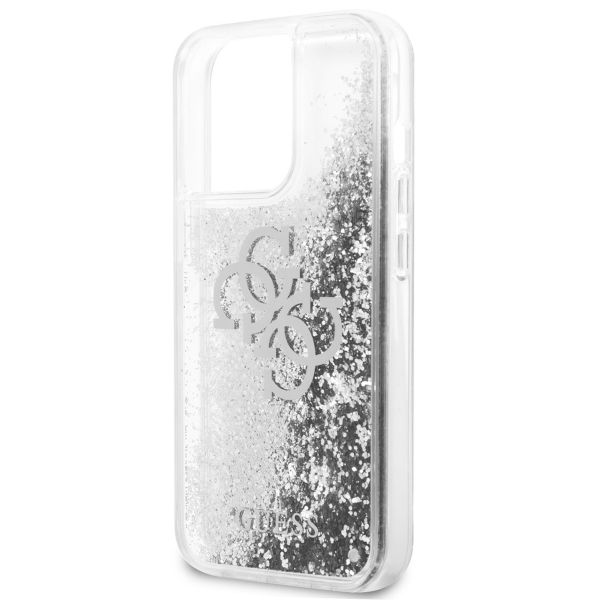 Guess Coque 4G Logo Liquid Glitter iPhone 13 Pro - Silver