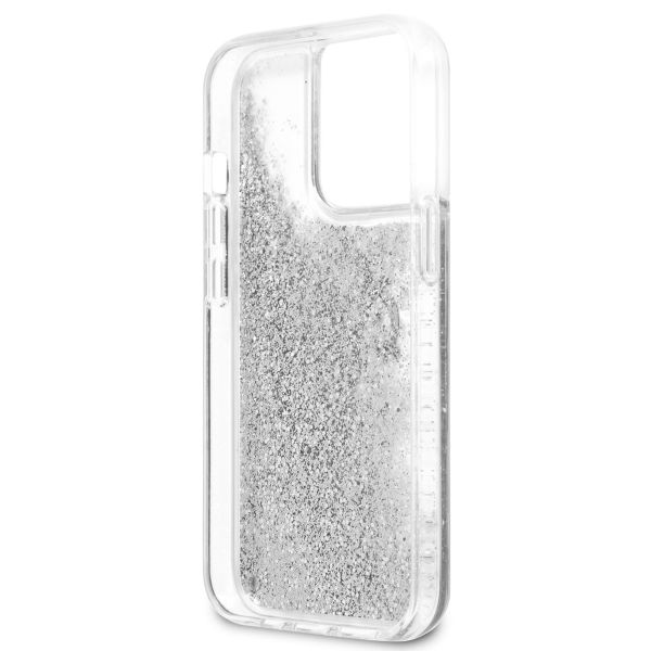 Guess Coque 4G Logo Liquid Glitter iPhone 13 Pro - Silver