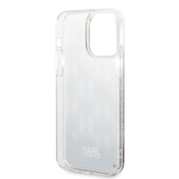 Karl Lagerfeld Coque arrière Liquid Glitter Monogram iPhone 14 Pro Max - Noir