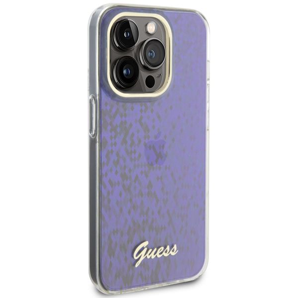 Guess Coque arrière Faceted Mirror iPhone 15 Pro - Bleu