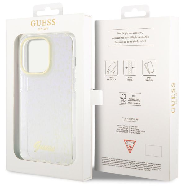 Guess Coque arrière Faceted Mirror iPhone 15 Pro - Bleu