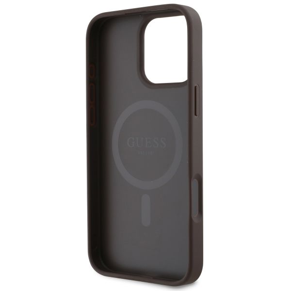 Guess Coque 4G Metal Logo MagSafe iPhone 16 Pro Max - Brun