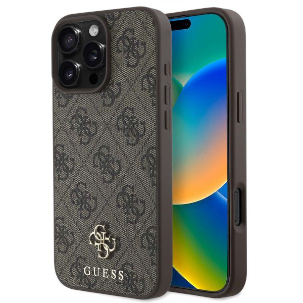 Guess Coque 4G Metal Logo MagSafe iPhone 16 Pro Max - Brun