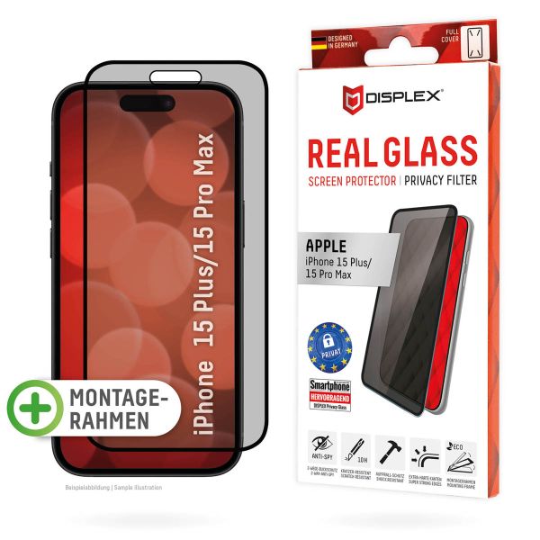 Displex Protection d'écran en verre trempé Privacy iPhone 15 Plus / 15 Pro Max