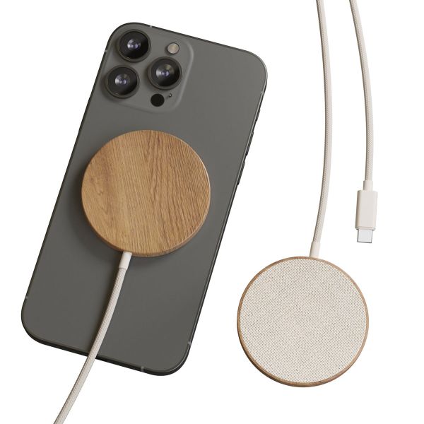 Woodcessories Chargeur sans fil MagPad - Adapté à MagSafe - Bois de chêne