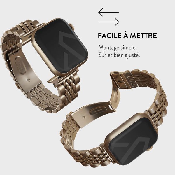 Burga Bracelet en acier Apple Watch Series 1-10 / SE / Ultra (2) - 42/44/45/46/49 mm - Chic Royal - Dorée