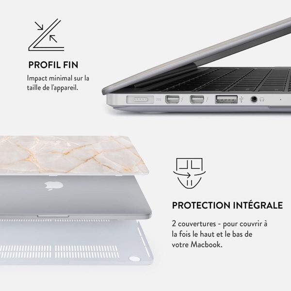 Burga Coque Rigide MacBook Pro 13 pouces (2020 / 2022) - A2289 / A2251 / A2338 - Vanilla Sand